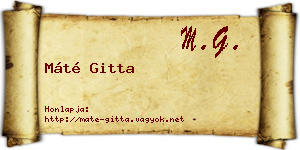 Máté Gitta névjegykártya